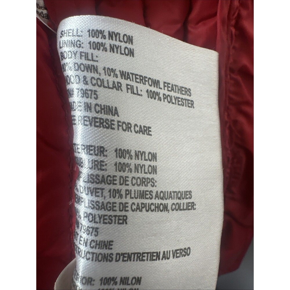 Michael Kors Women's Red Down Full Zip Packable Hooded Puffer Jacket Hood Sz S - Picture 5 of 5